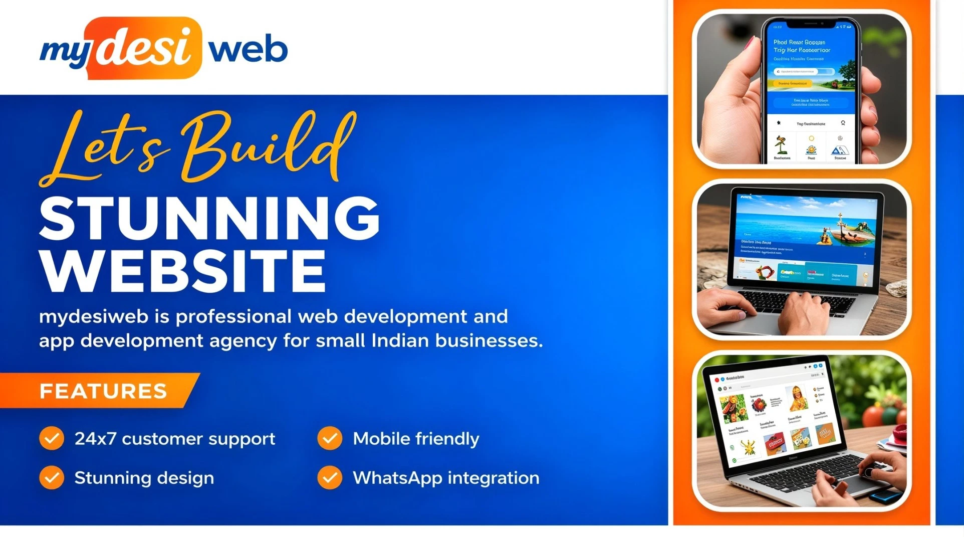 Professional Website & App Development for Small Businesses in South India & Maharashtra | mydesiweb
